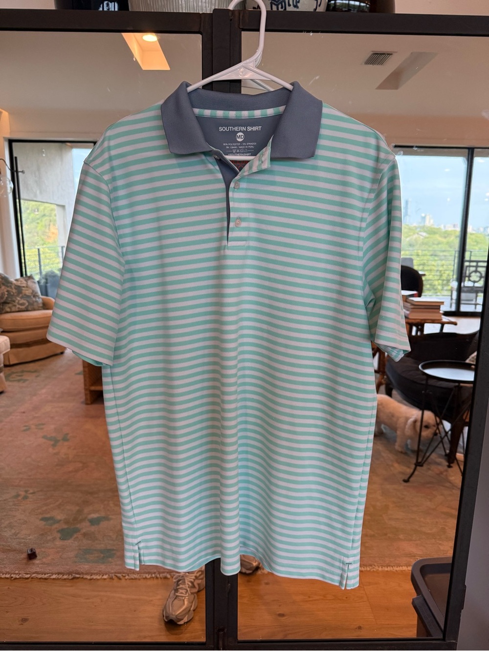 Southern Shirt Men’s Mint & White Striped Polo